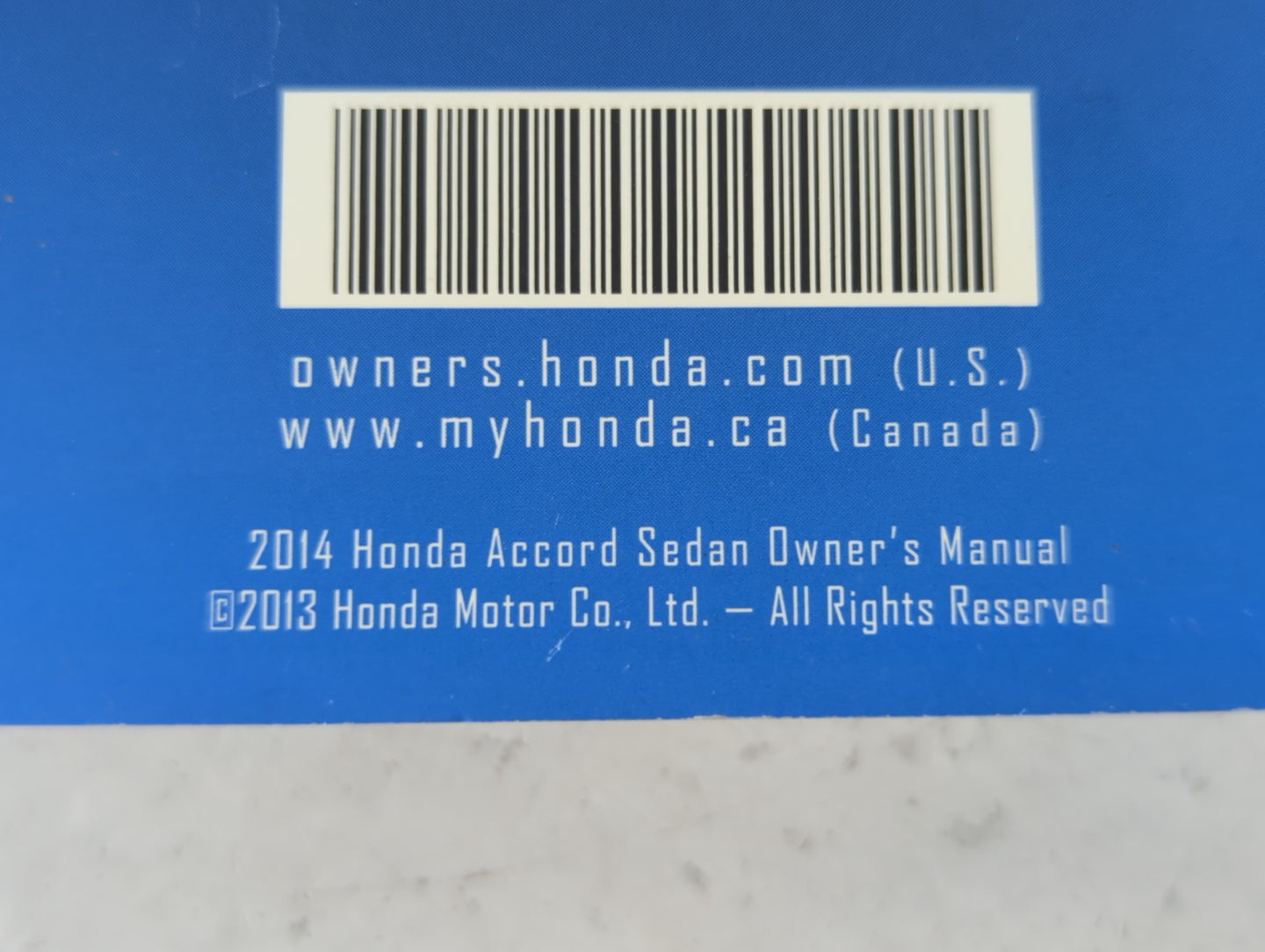 2014 Honda Accord Owners Manual Book Guide P/N:00X31-T2A-6100 OEM Used Auto Parts - Oemusedautoparts1.com