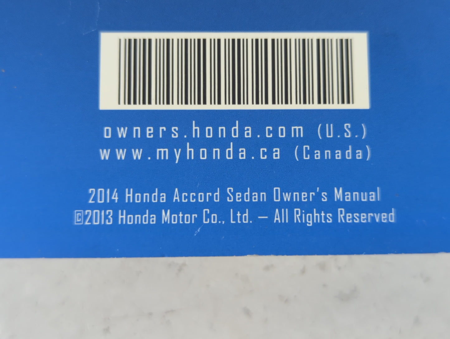 2014 Honda Accord Owners Manual Book Guide P/N:00X31-T2A-6100 OEM Used Auto Parts - Oemusedautoparts1.com