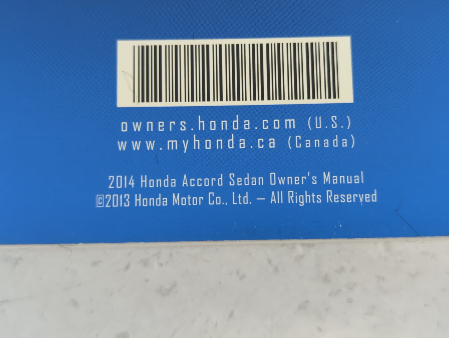 2014 Honda Accord Owners Manual Book Guide P/N:00X31-T2A-6100 OEM Used Auto Parts - Oemusedautoparts1.com