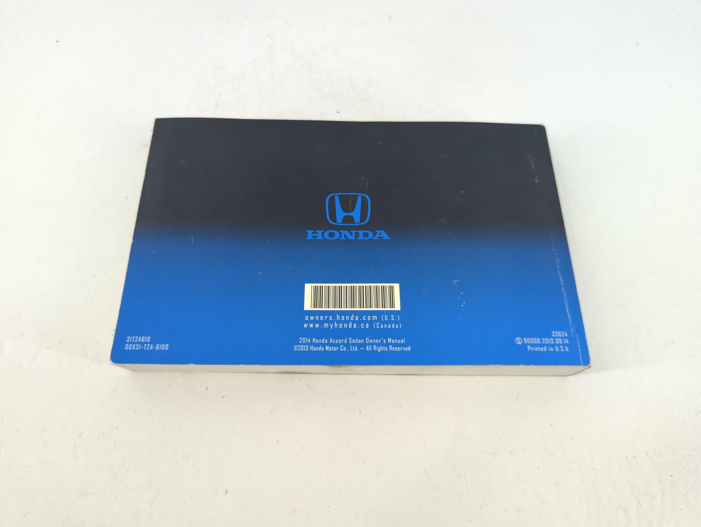 2014 Honda Accord Owners Manual Book Guide P/N:00X31-T2A-6100 OEM Used Auto Parts - Oemusedautoparts1.com