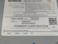 2013-2015 Honda Accord Radio AM FM Cd Player Receiver Replacement P/N:39100-T2A-A220 Fits Fits 2013 2014 2015 OEM Used Auto 