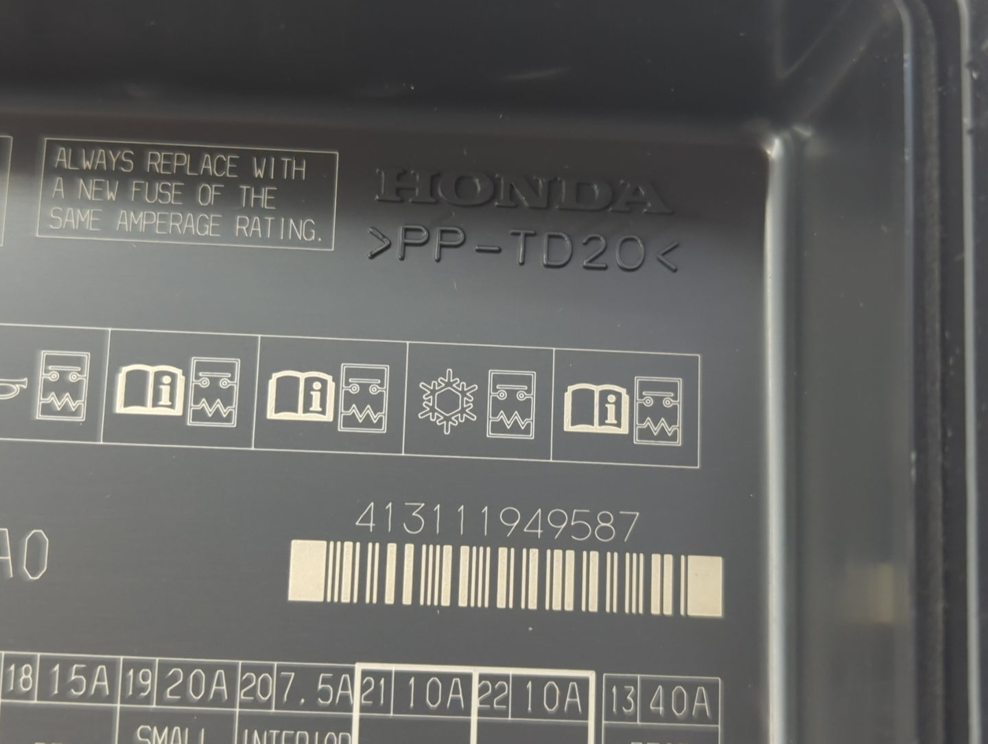 2013-2017 Honda Accord Fusebox Fuse Box Panel Relay Module Fits Fits 2013 2014 2015 2016 2017 OEM Used Auto Parts - Oemuseda