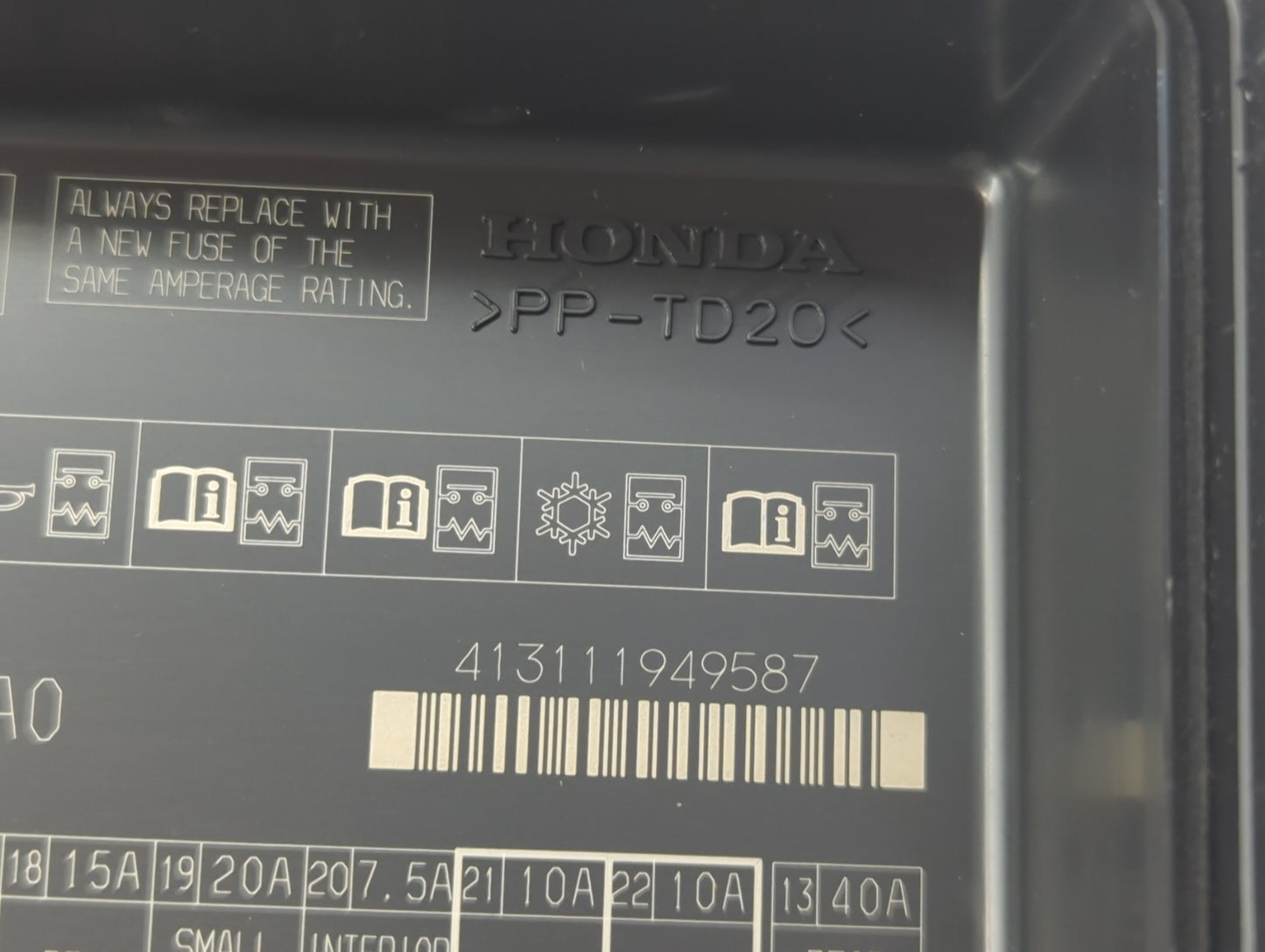 2013-2017 Honda Accord Fusebox Fuse Box Panel Relay Module Fits Fits 2013 2014 2015 2016 2017 OEM Used Auto Parts - Oemuseda