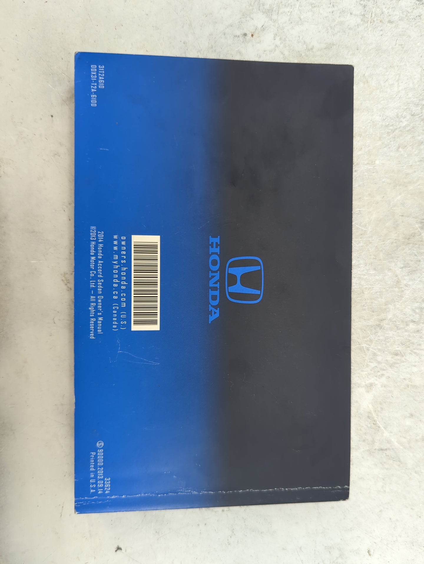 2014 Honda Accord Owners Manual Book Guide P/N:31T2A610 00X31-T2A-6100 OEM Used Auto Parts - Oemusedautoparts1.com