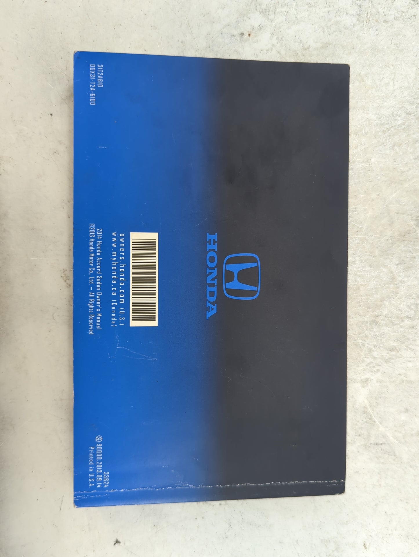 2014 Honda Accord Owners Manual Book Guide P/N:31T2A610 00X31-T2A-6100 OEM Used Auto Parts - Oemusedautoparts1.com