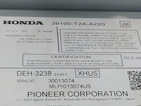 2013-2015 Honda Accord Radio AM FM Cd Player Receiver Replacement P/N:39100-T2A-A220 DEH-3238 Fits Fits 2013 2014 2015 OEM U