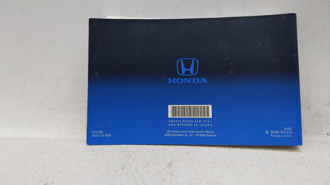 2014 Honda Accord Owners Manual Book Guide OEM Used Auto Parts - Oemusedautoparts1.com