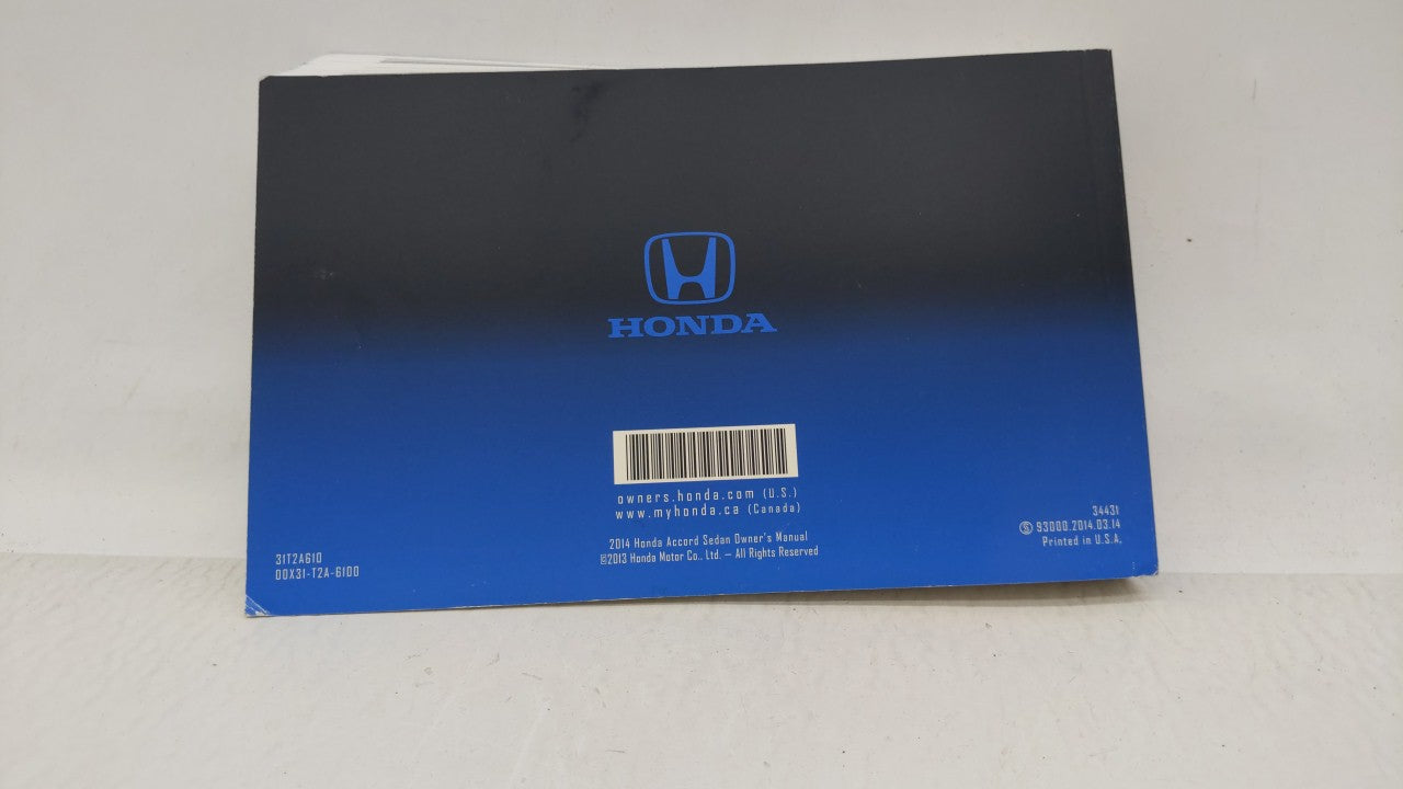 2014 Honda Accord Owners Manual Book Guide OEM Used Auto Parts - Oemusedautoparts1.com