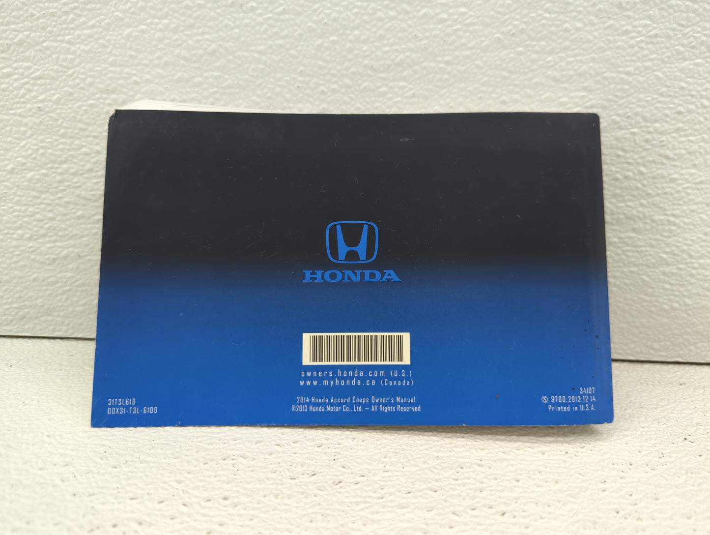 2014 Honda Accord Owners Manual Book Guide P/N:00X31-T3L-6100 OEM Used Auto Parts - Oemusedautoparts1.com