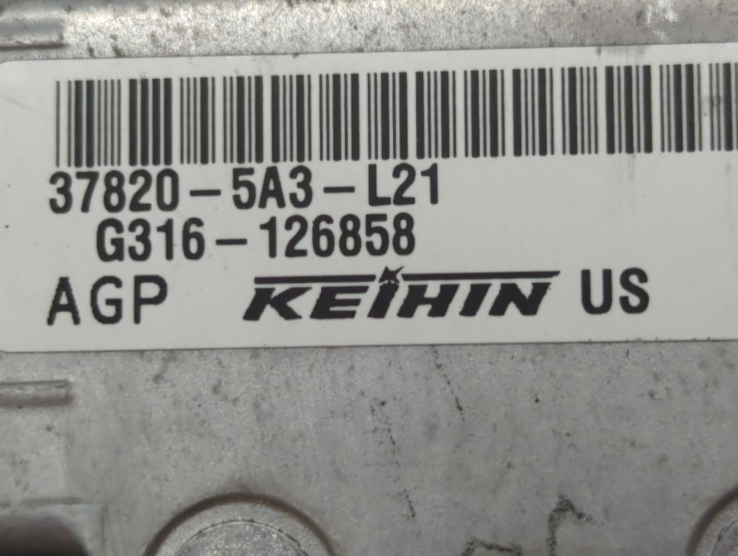 2014 Honda Accord PCM Engine Control Computer ECU ECM PCU OEM P/N:37820-5A3-L22 37820-5A3-L21 Fits OEM Used Auto Parts - Oem