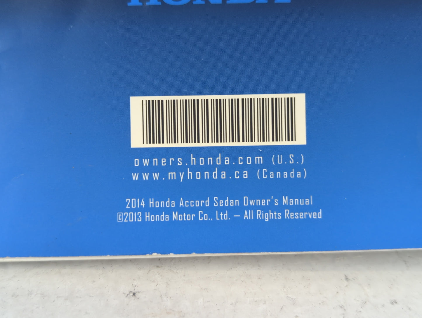 2014 Honda Accord Owners Manual Book Guide P/N:31T2A610 OEM Used Auto Parts - Oemusedautoparts1.com