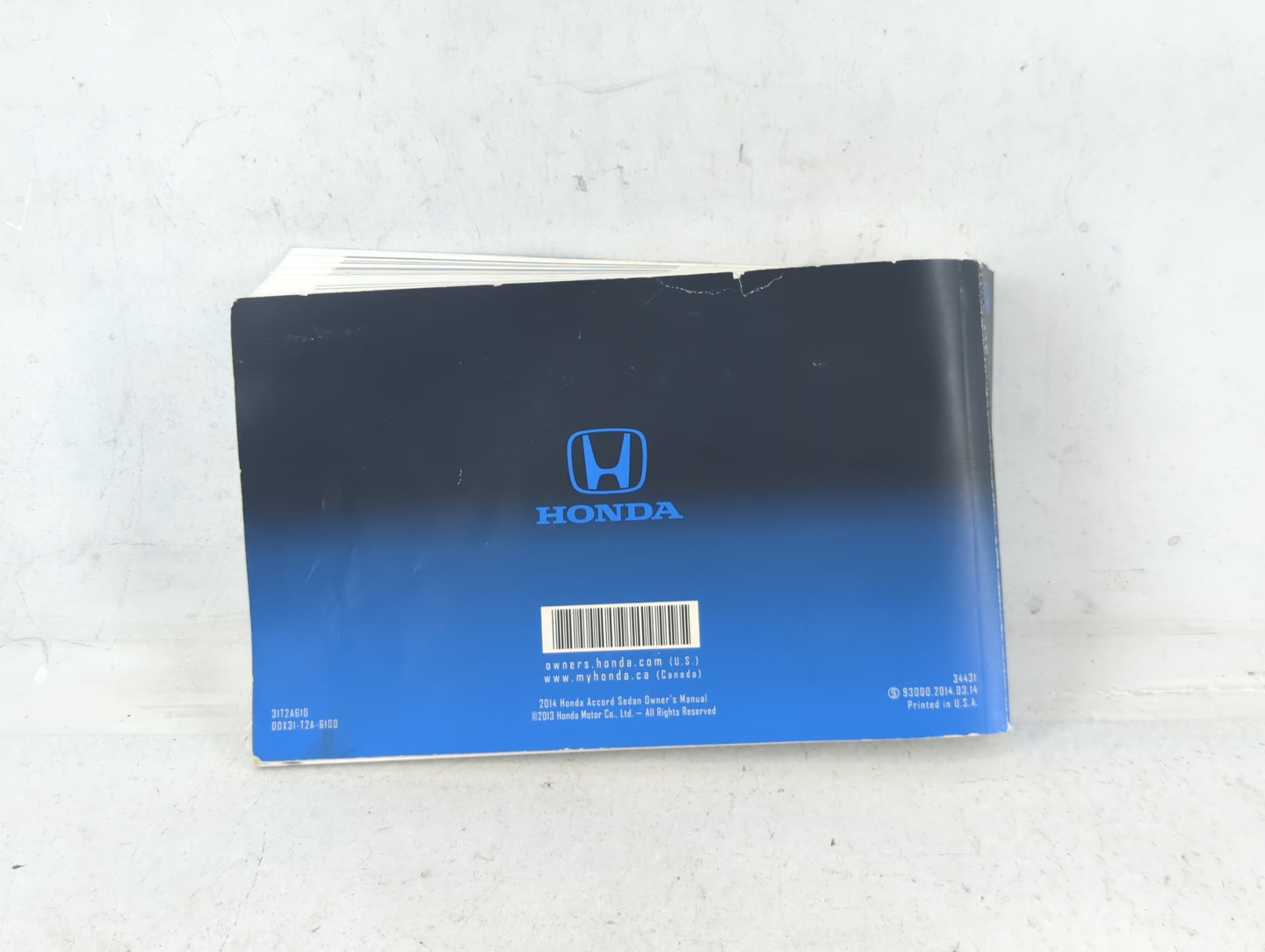 2014 Honda Accord Owners Manual Book Guide P/N:31T2A610 OEM Used Auto Parts - Oemusedautoparts1.com