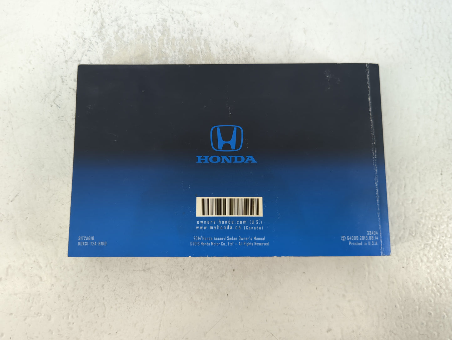 2014 Honda Accord Owners Manual Book Guide P/N:00X31-T2A-6100 OEM Used Auto Parts - Oemusedautoparts1.com