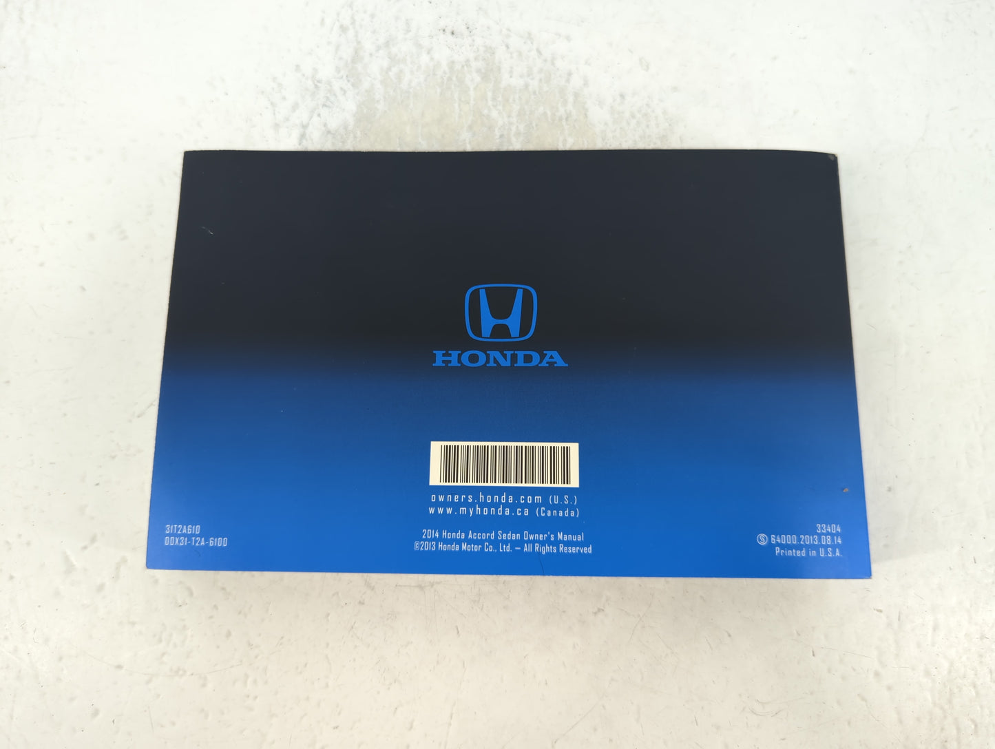 2014 Honda Accord Owners Manual Book Guide P/N:00X31-T2A-6100 31T2A610 OEM Used Auto Parts - Oemusedautoparts1.com