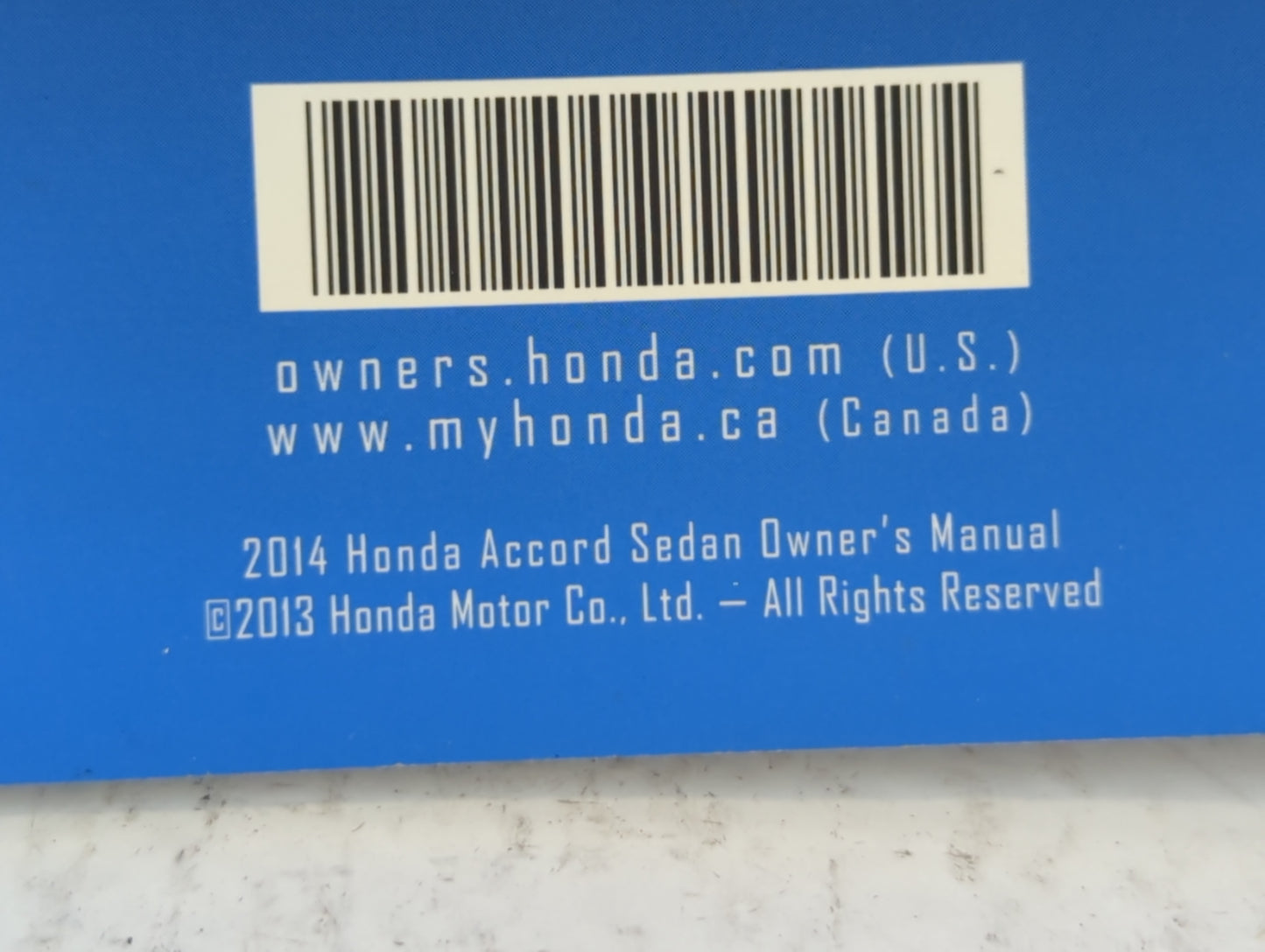 2014 Honda Accord Owners Manual Book Guide P/N:31T2A610 00X31-T2A-6100 OEM Used Auto Parts - Oemusedautoparts1.com