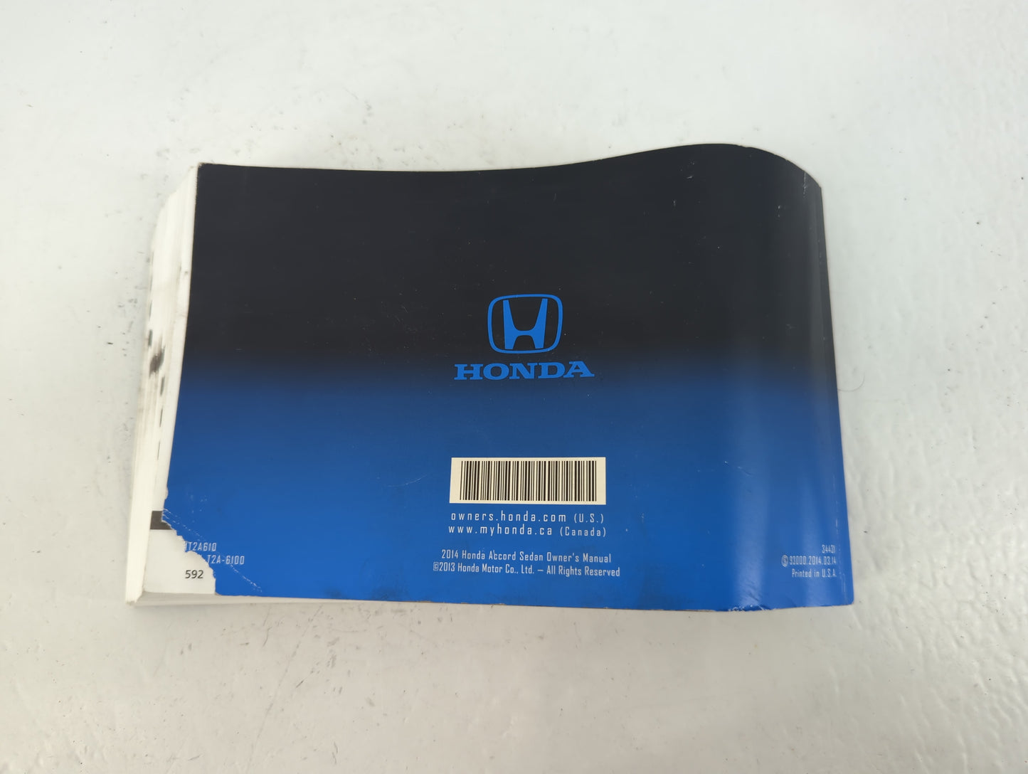 2014 Honda Accord Owners Manual Book Guide P/N:34431 93000 OEM Used Auto Parts - Oemusedautoparts1.com