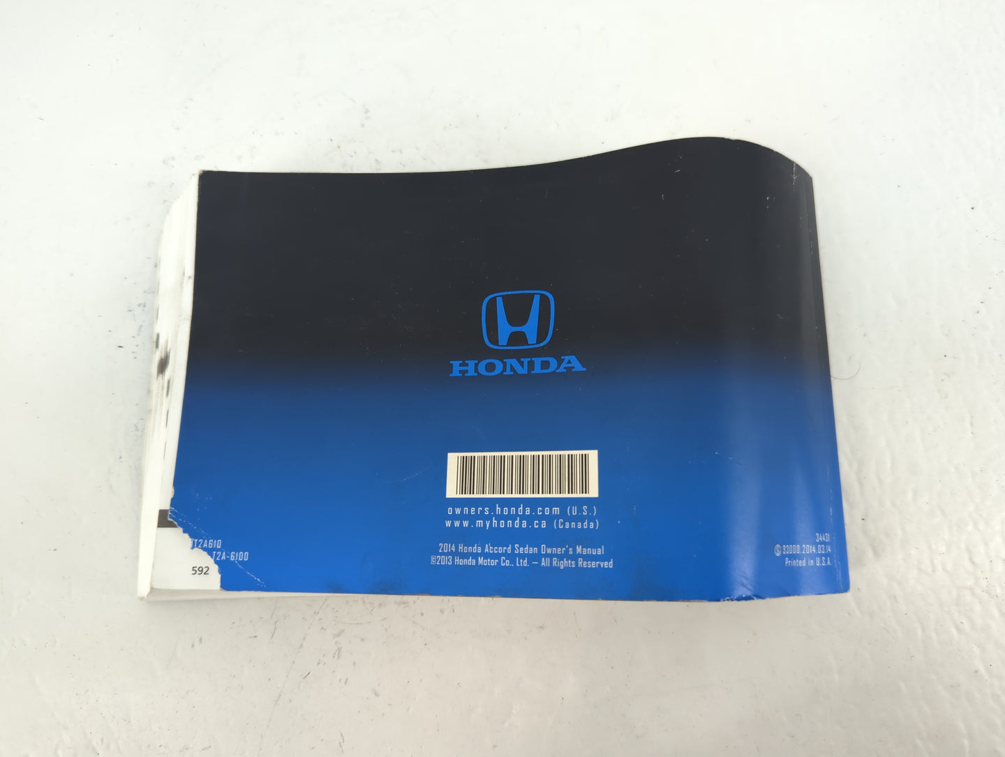 2014 Honda Accord Owners Manual Book Guide P/N:34431 93000 OEM Used Auto Parts - Oemusedautoparts1.com