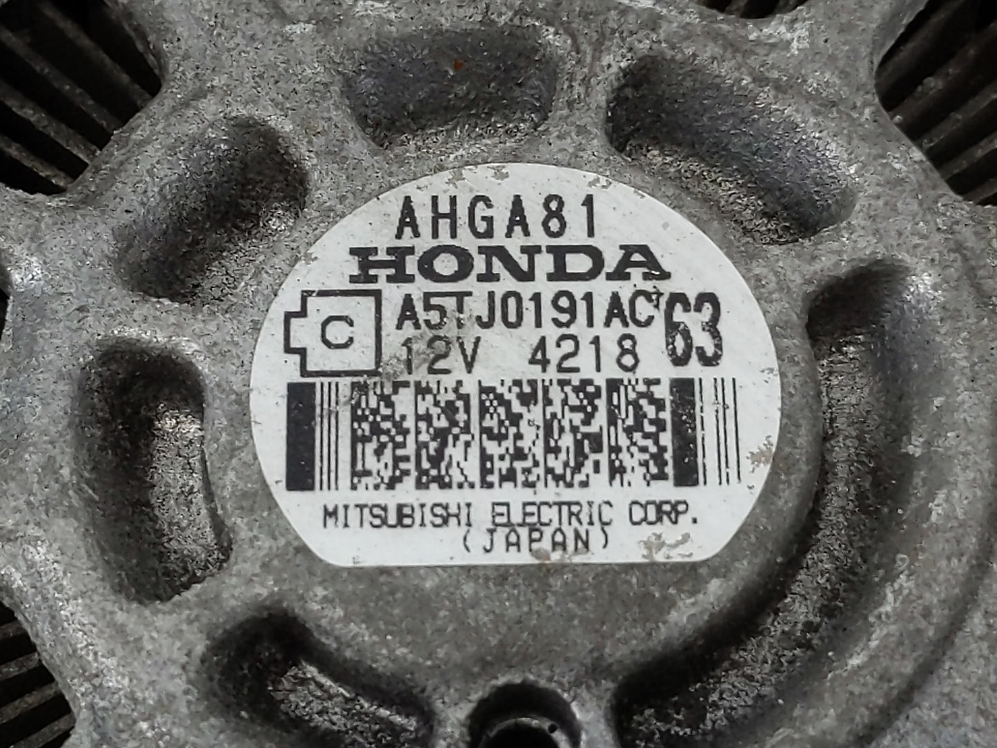 2012-2015 Honda Civic Alternator Replacement Generator Charging Assembly Engine OEM P/N:A5TJ0191AC Fits OEM Used Auto Parts 