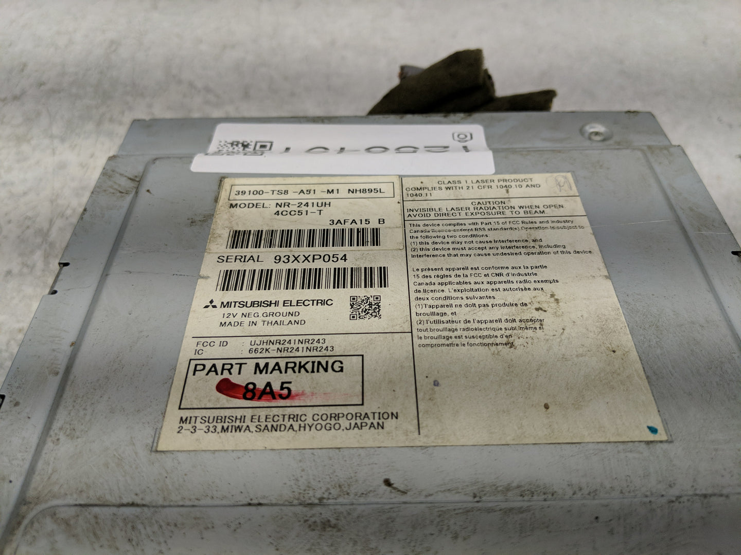 2014-2015 Honda Civic Radio AM FM Cd Player Receiver Replacement P/N:39100-TS8-A51-M1 Fits Fits 2014 2015 OEM Used Auto Part