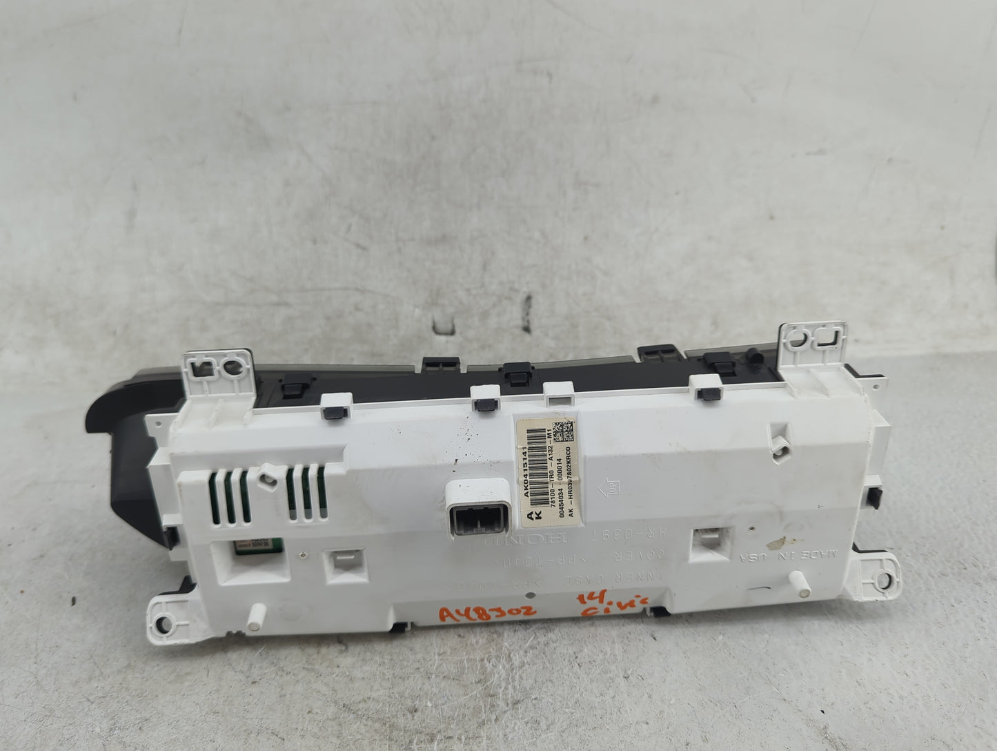 2012-2015 Honda Civic Instrument Cluster Speedometer Gauges P/N:AK0915141 78100-TR0-A122 Miles:122K Fits Fits 2012 2013 2014
