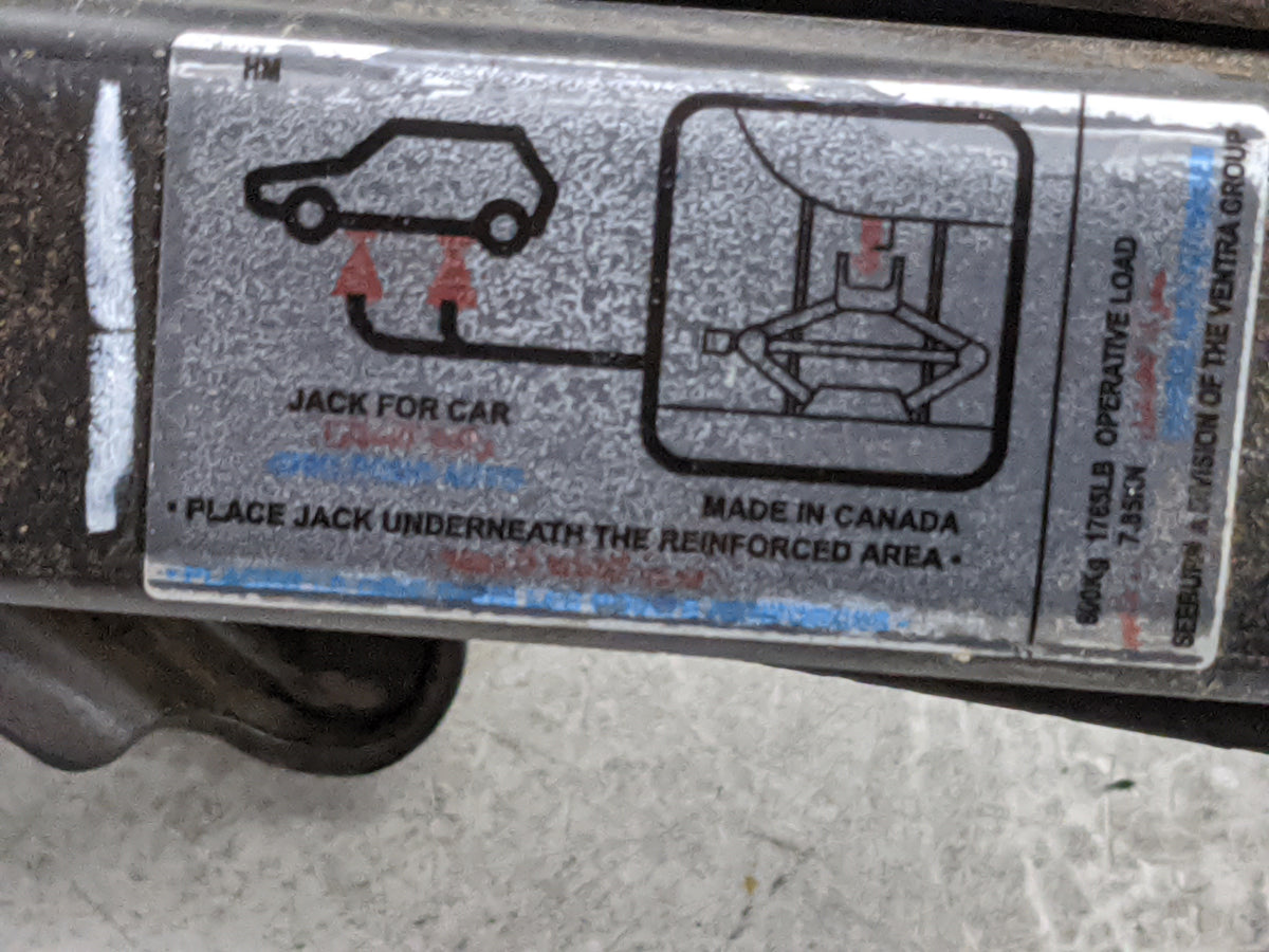 2014 Honda Civic Spare Scissor Car Jack Black - Oemusedautoparts1.com