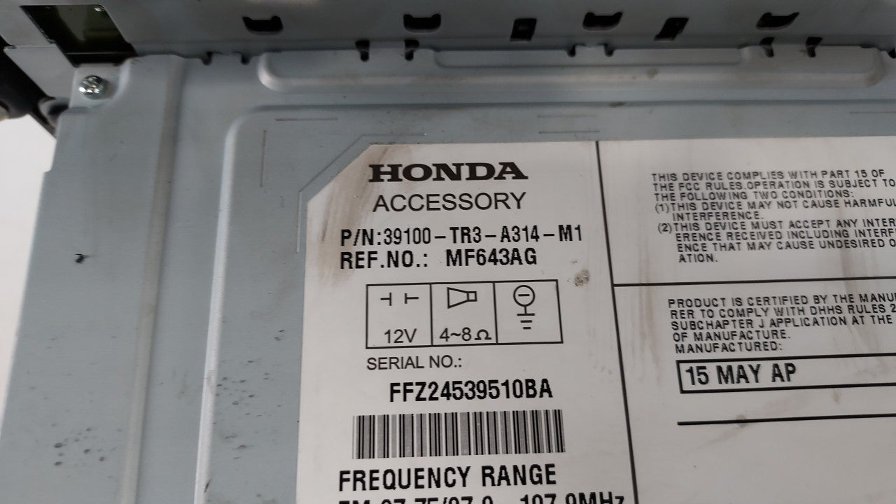 2013-2015 Honda Civic Am Fm Cd Player Radio Receiver - Oemusedautoparts1.com