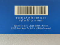 2014 Honda Civic Owners Manual Book Guide P/N:00X31-TS8-6200 OEM Used Auto Parts - Oemusedautoparts1.com