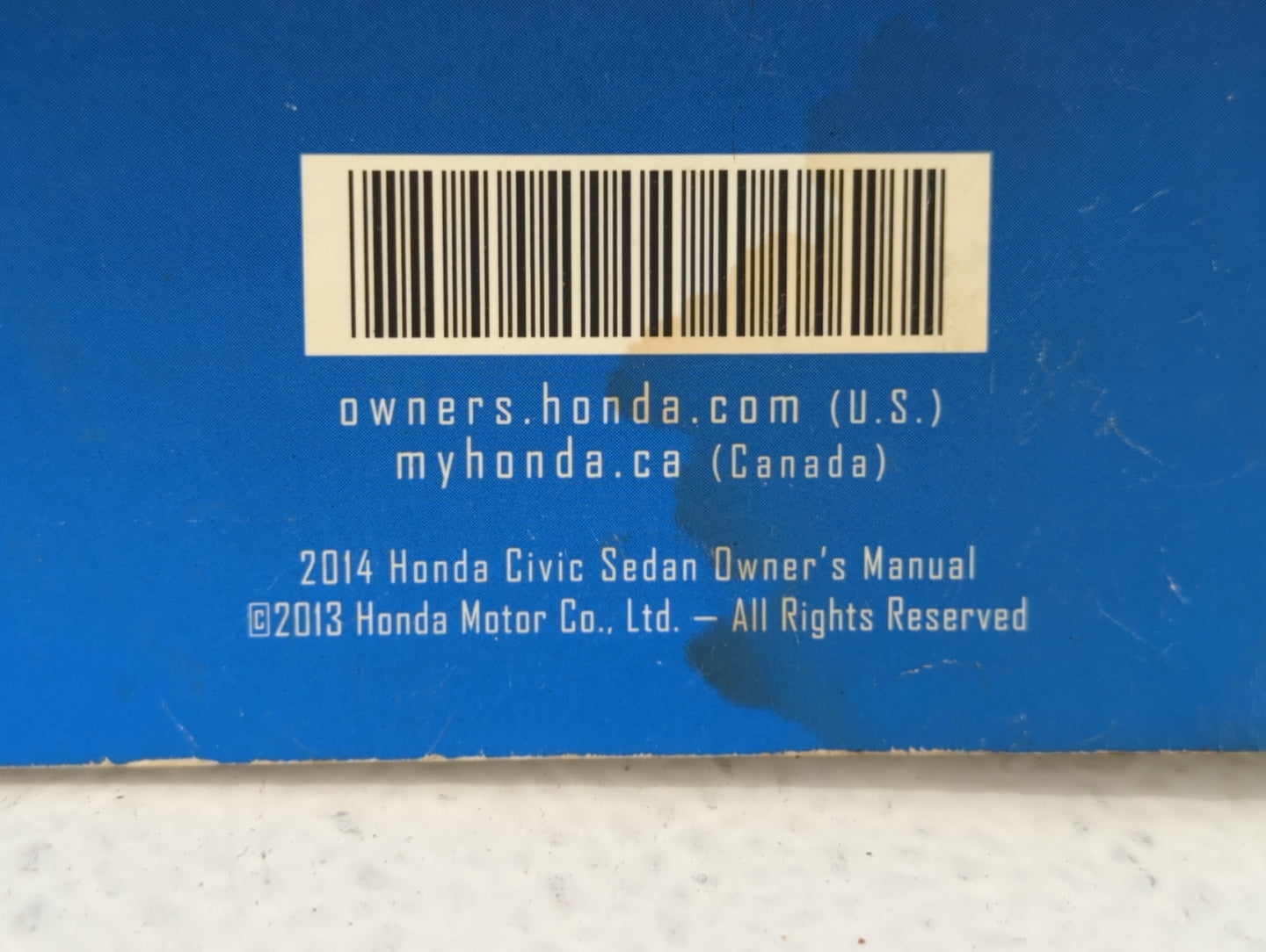 2014 Honda Civic Owners Manual Book Guide P/N:00X31-TR3-6201 OEM Used Auto Parts - Oemusedautoparts1.com