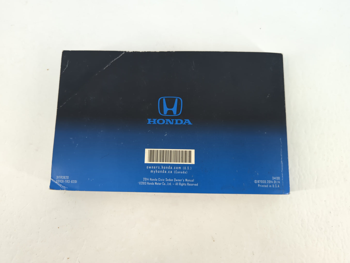 2014 Honda Civic Owners Manual Book Guide P/N:00X31-TR3-6201 31TR3620 OEM Used Auto Parts - Oemusedautoparts1.com