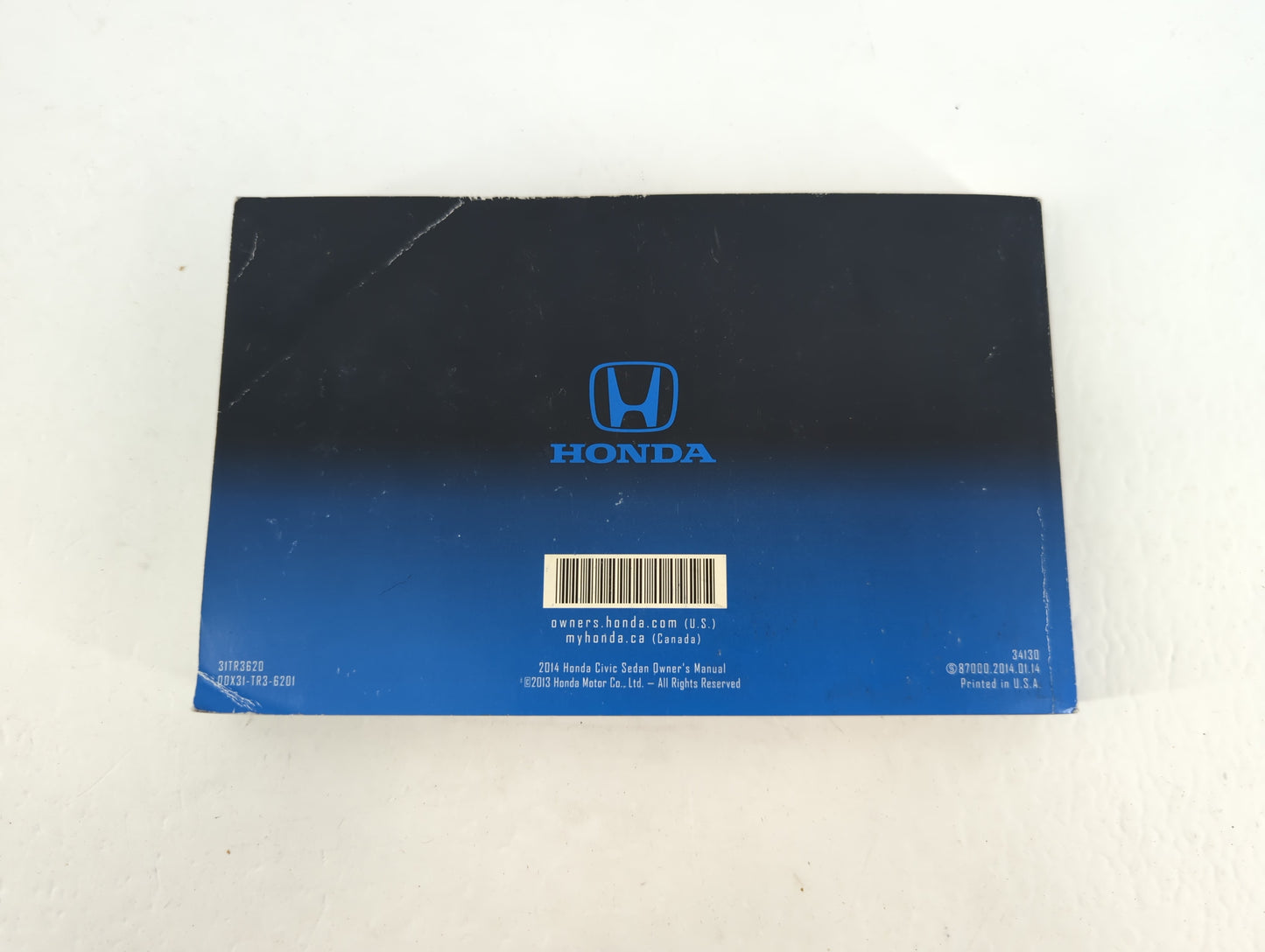 2014 Honda Civic Owners Manual Book Guide P/N:00X31-TR3-6201 31TR3620 OEM Used Auto Parts - Oemusedautoparts1.com