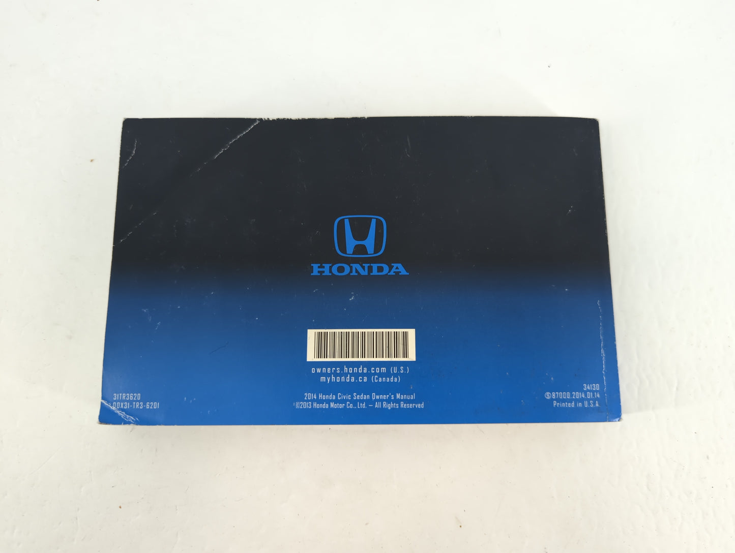 2014 Honda Civic Owners Manual Book Guide P/N:00X31-TR3-6201 31TR3620 OEM Used Auto Parts - Oemusedautoparts1.com