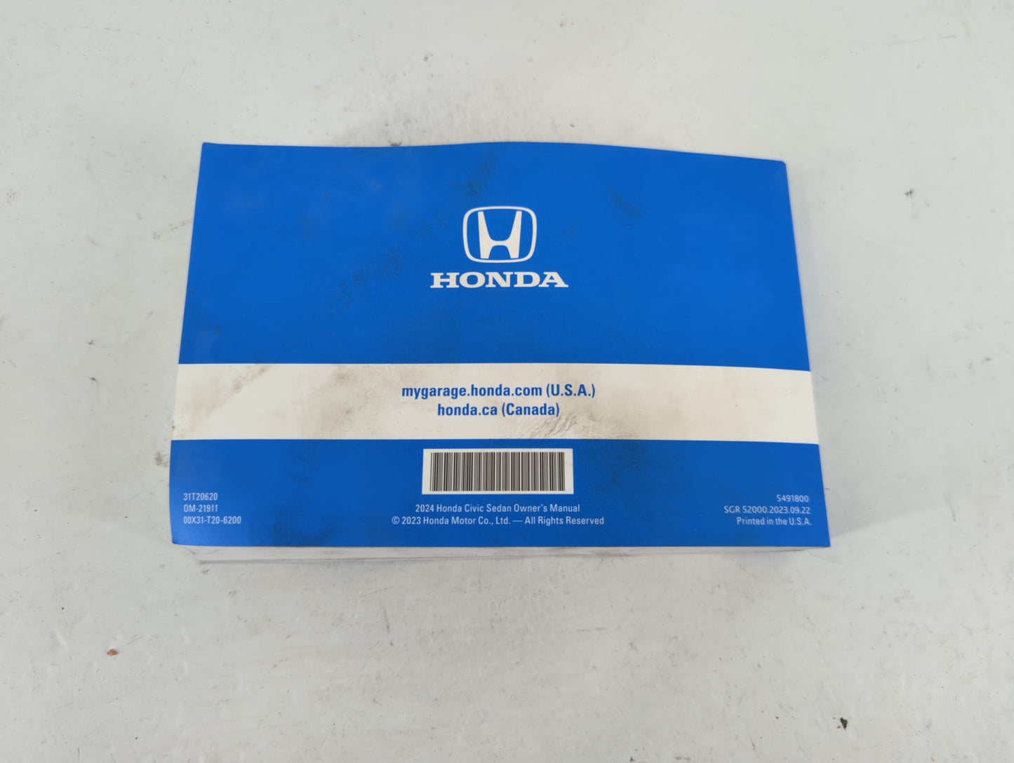 2014 Honda Civic Owners Manual Book Guide P/N:31T20620 00X31-T20-6200 OEM Used Auto Parts - Oemusedautoparts1.com