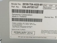 2012-2014 Honda Cr-V Radio AM FM Cd Player Receiver Replacement P/N:39100-T0A-A520-M1 CQ-JH72E1UT Fits Fits 2012 2013 2014 O