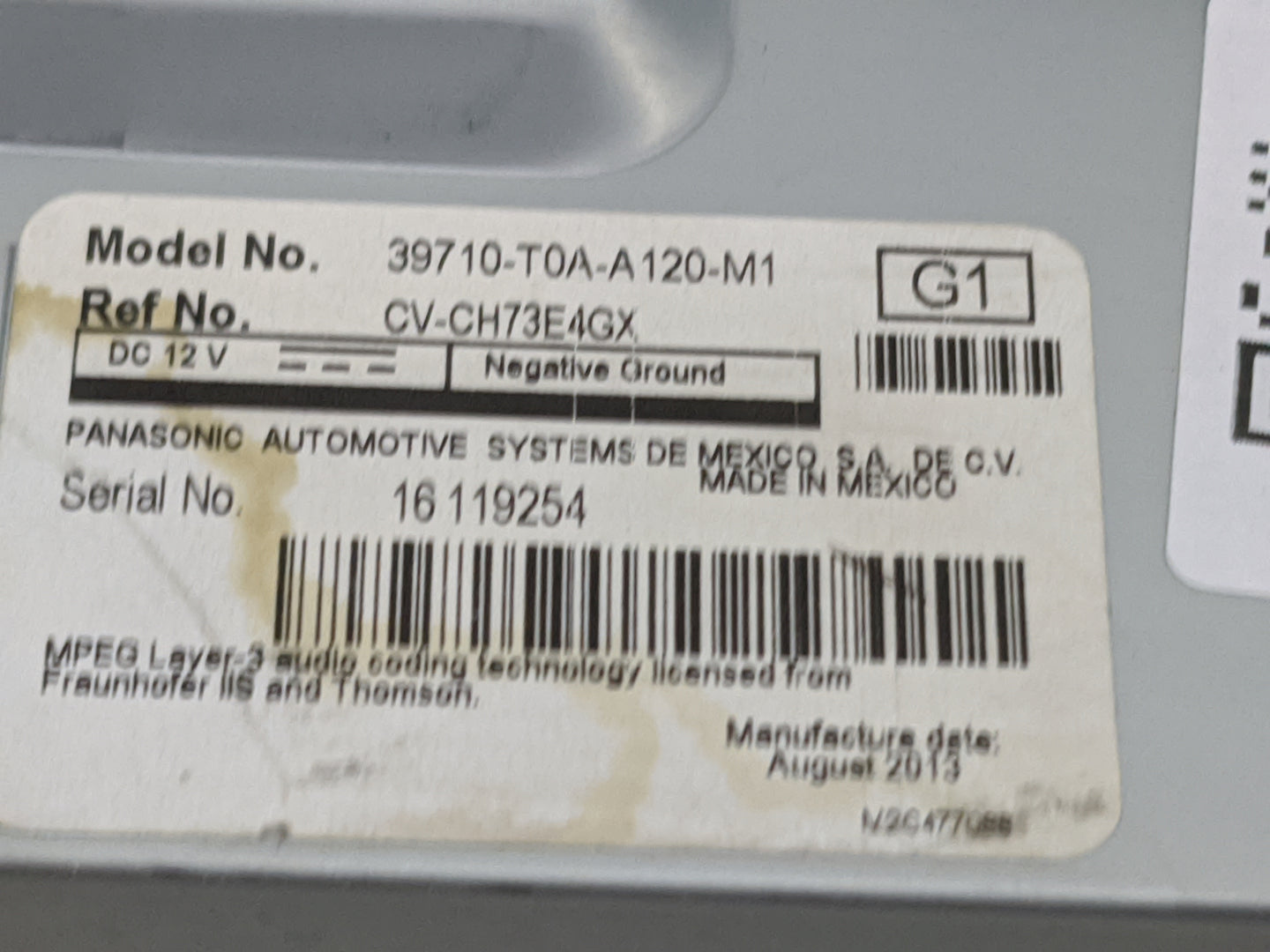 2012-2016 Honda Cr-v Information Display Screen 1477570 - Oemusedautoparts1.com