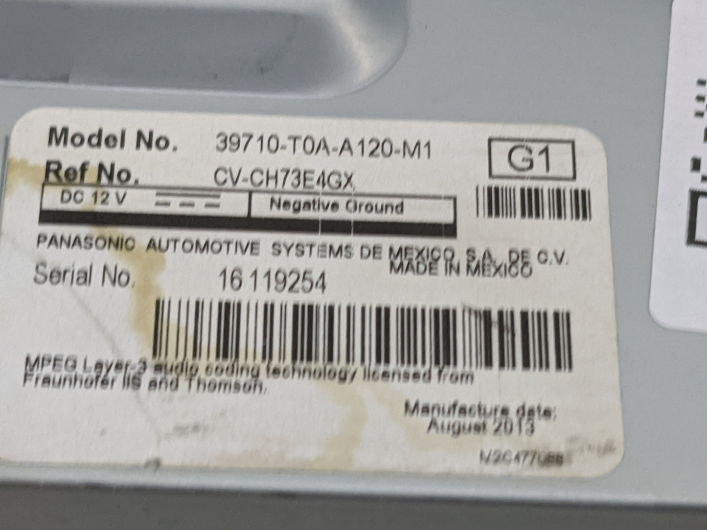 2012-2016 Honda Cr-v Information Display Screen 1477570 - Oemusedautoparts1.com