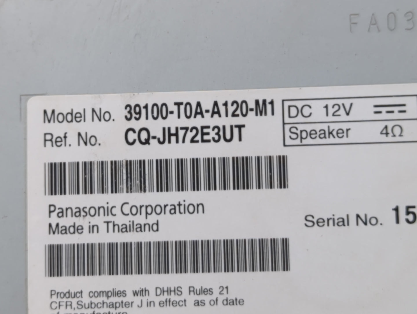 2012-2014 Honda Cr-v Am Fm Cd Player Radio Receiver - Oemusedautoparts1.com