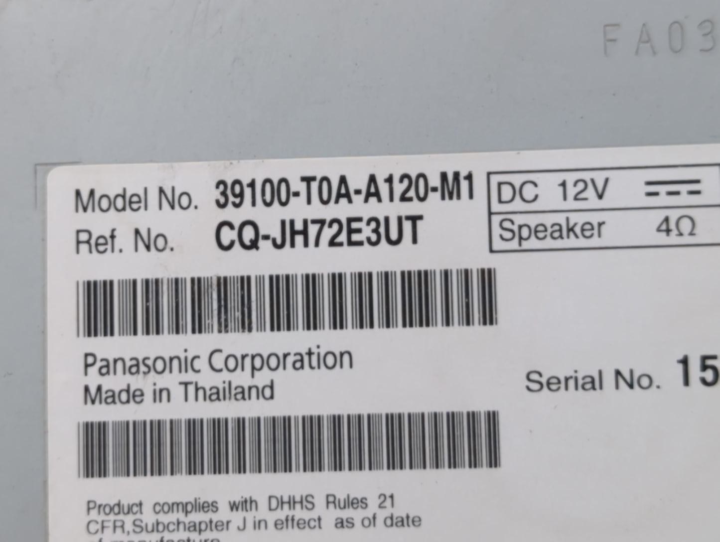 2012-2014 Honda Cr-v Am Fm Cd Player Radio Receiver - Oemusedautoparts1.com