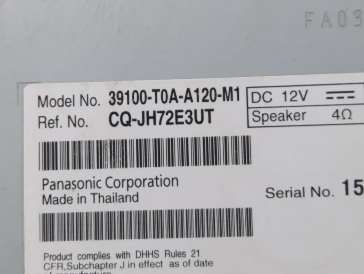 2012-2014 Honda Cr-v Am Fm Cd Player Radio Receiver 614604 - Oemusedautoparts1.com