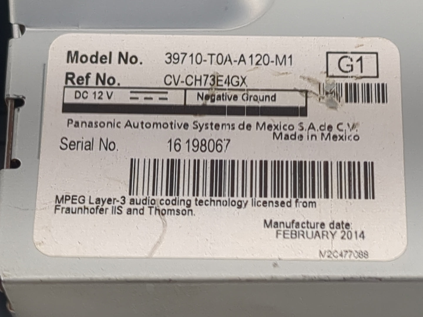 2014 Honda Crv Information Display Screen - Oemusedautoparts1.com