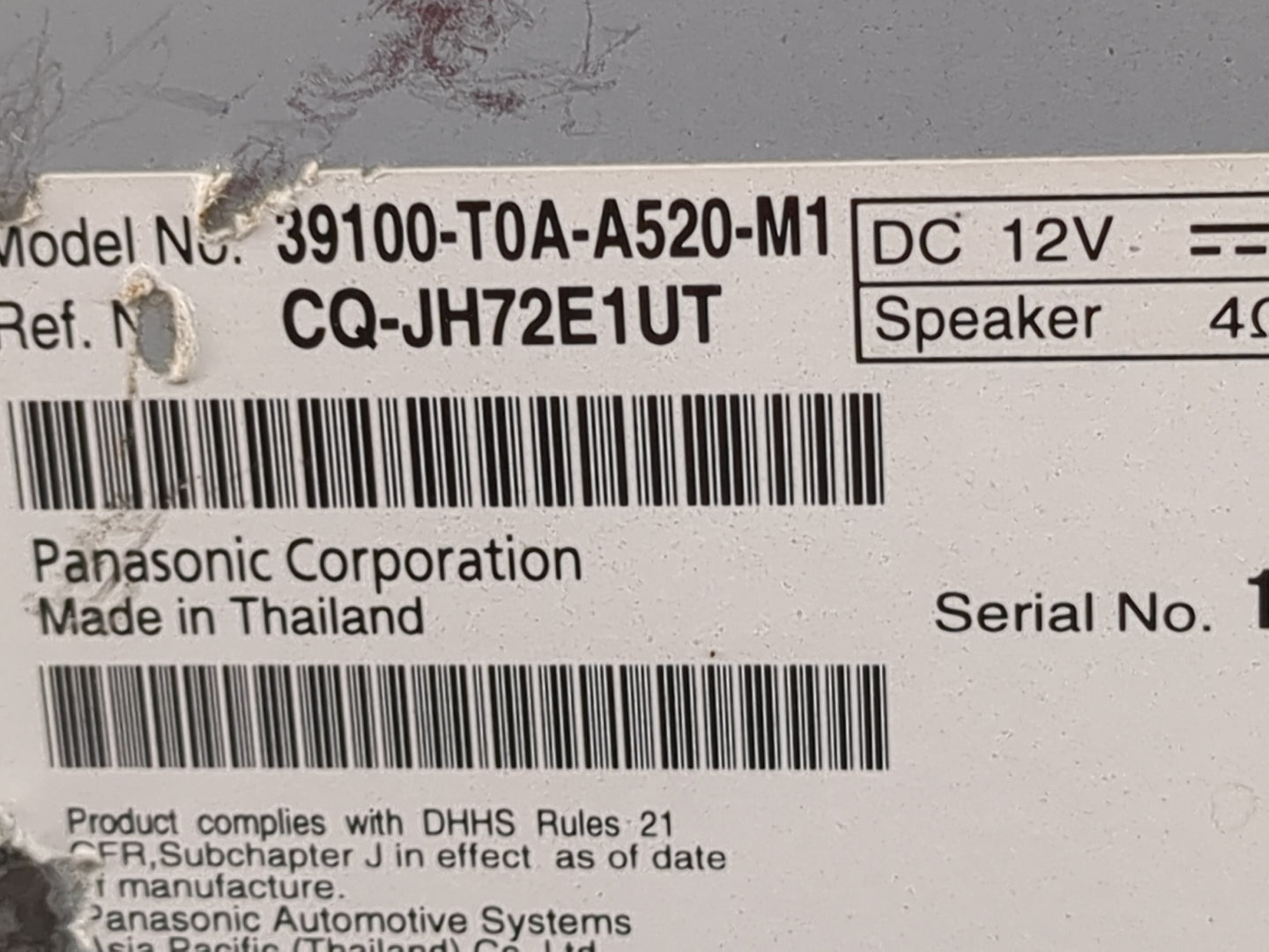 Honda Crv Tuner Satellite Receiver 39100-t0a-a520-m1|cq-jh72e1ut - Oemusedautoparts1.com