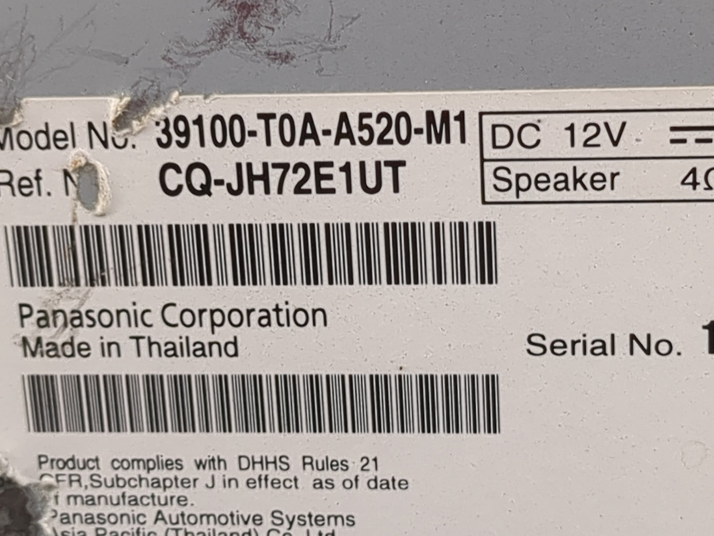 Honda Crv Tuner Satellite Receiver 39100-t0a-a520-m1|cq-jh72e1ut - Oemusedautoparts1.com