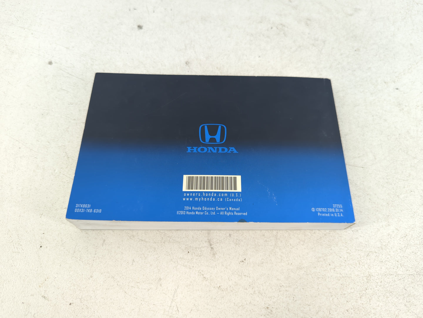 2014 Honda Odyssey Owners Manual Book Guide P/N:00X31-TK8-6310 OEM Used Auto Parts - Oemusedautoparts1.com