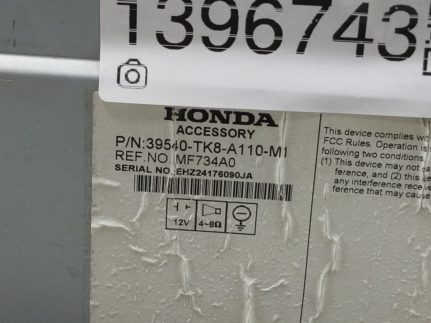 2014-2017 Honda Odyssey Radio AM FM Cd Player Receiver Replacement P/N:39540-TK8-A110-M1 Fits Fits 2014 2015 2016 2017 OEM U