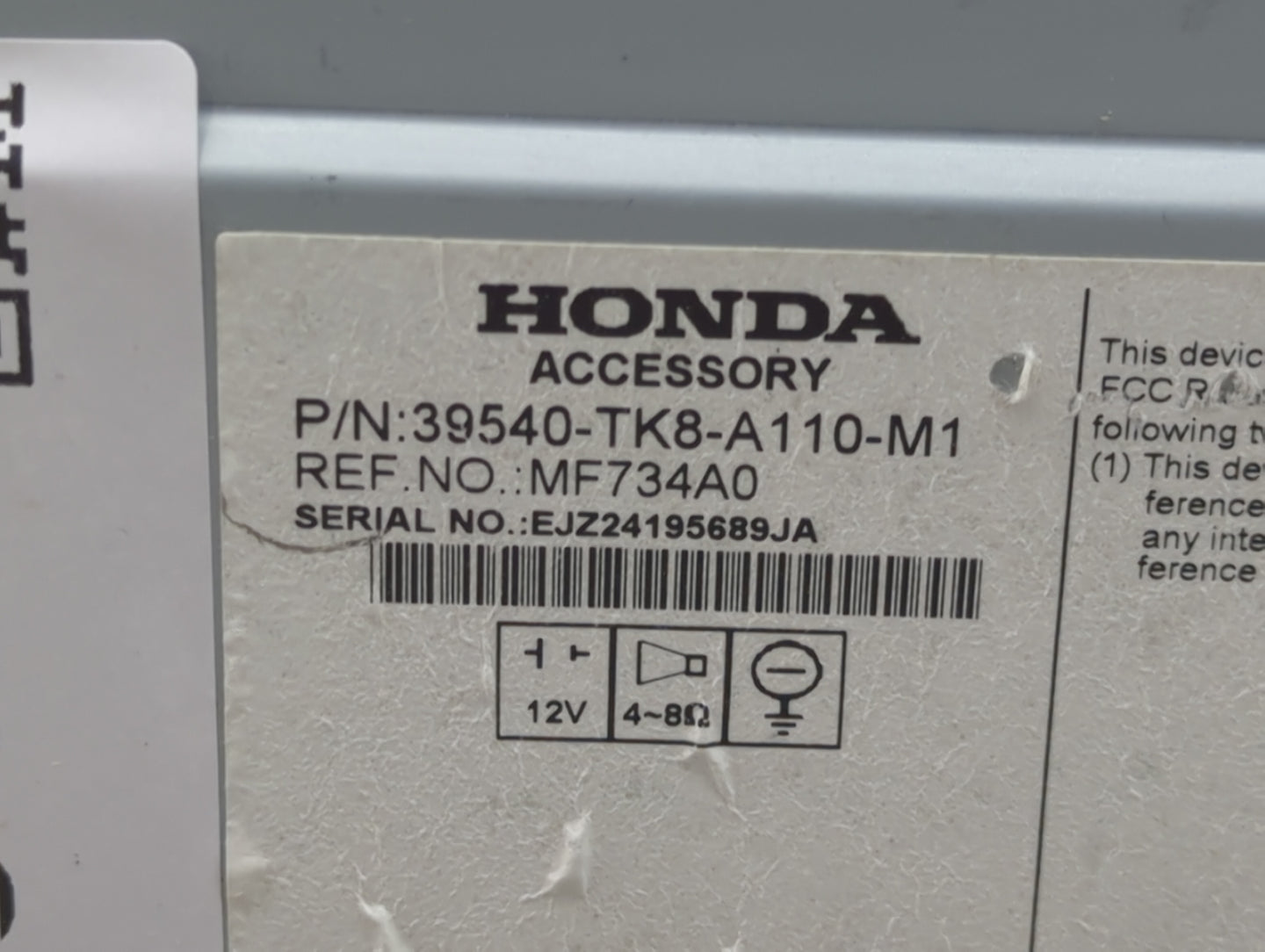 2014-2017 Honda Odyssey Radio AM FM Cd Player Receiver Replacement P/N:39540-TK8-A110-M1 Fits Fits 2014 2015 2016 2017 OEM U
