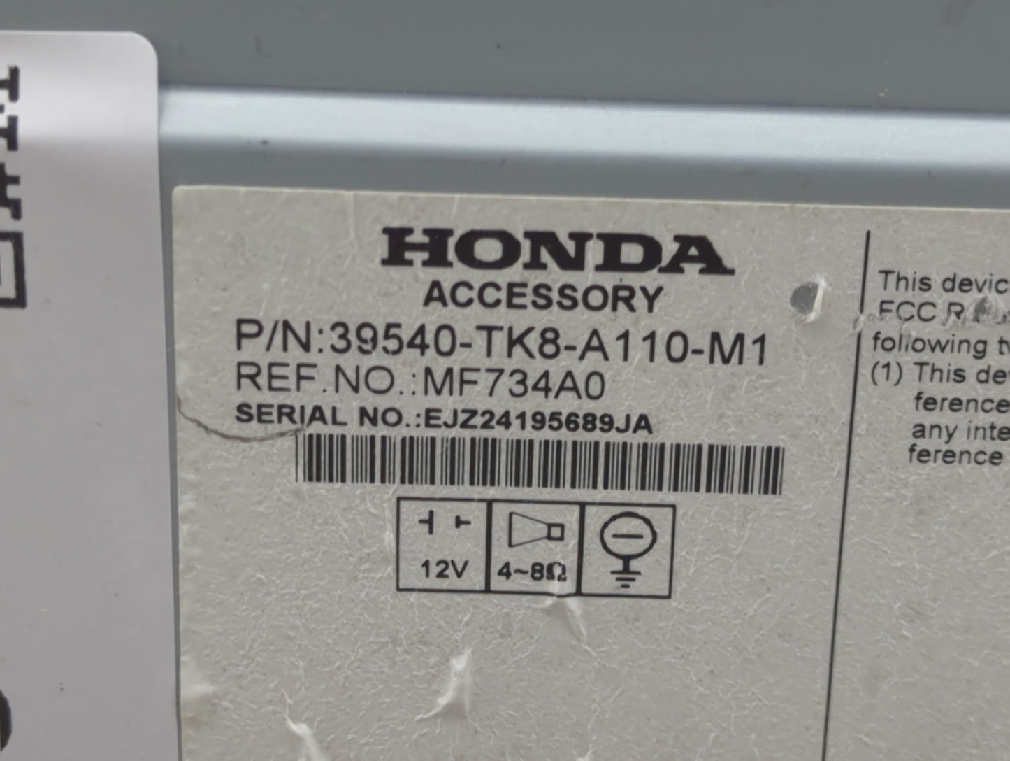 2014-2017 Honda Odyssey Radio AM FM Cd Player Receiver Replacement P/N:39540-TK8-A110-M1 Fits Fits 2014 2015 2016 2017 OEM U