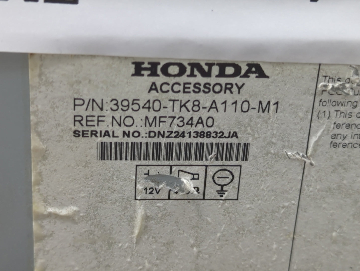 2014-2017 Honda Odyssey Radio AM FM Cd Player Receiver Replacement P/N:39540-TK8-A110-M1 MF734A0 Fits Fits 2014 2015 2016 20