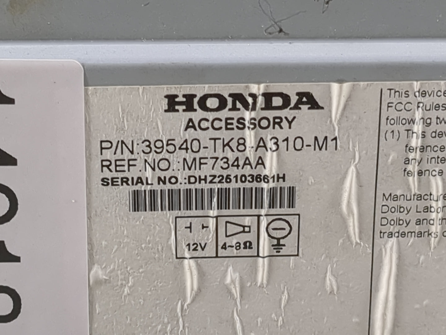 2014-2017 Honda Odyssey Radio AM FM Cd Player Receiver Replacement P/N:39540-TK8-A310-M1 MF734AA Fits Fits 2014 2015 2016 20
