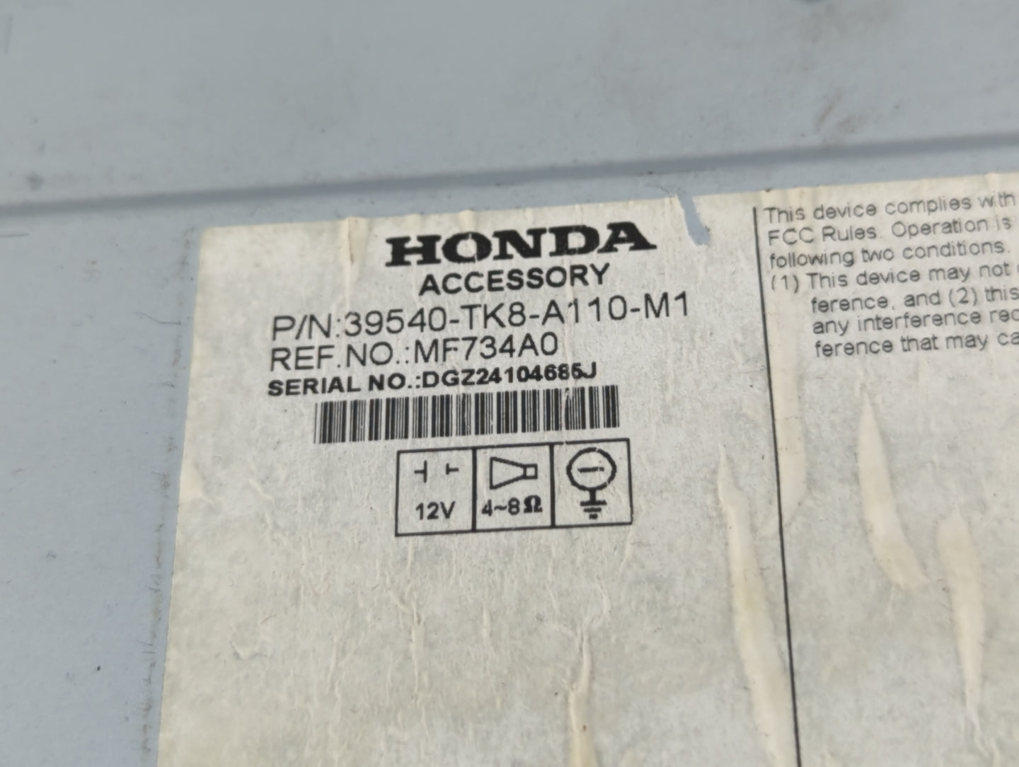 2014-2017 Honda Odyssey Am Fm Cd Player Radio Receiver - Oemusedautoparts1.com