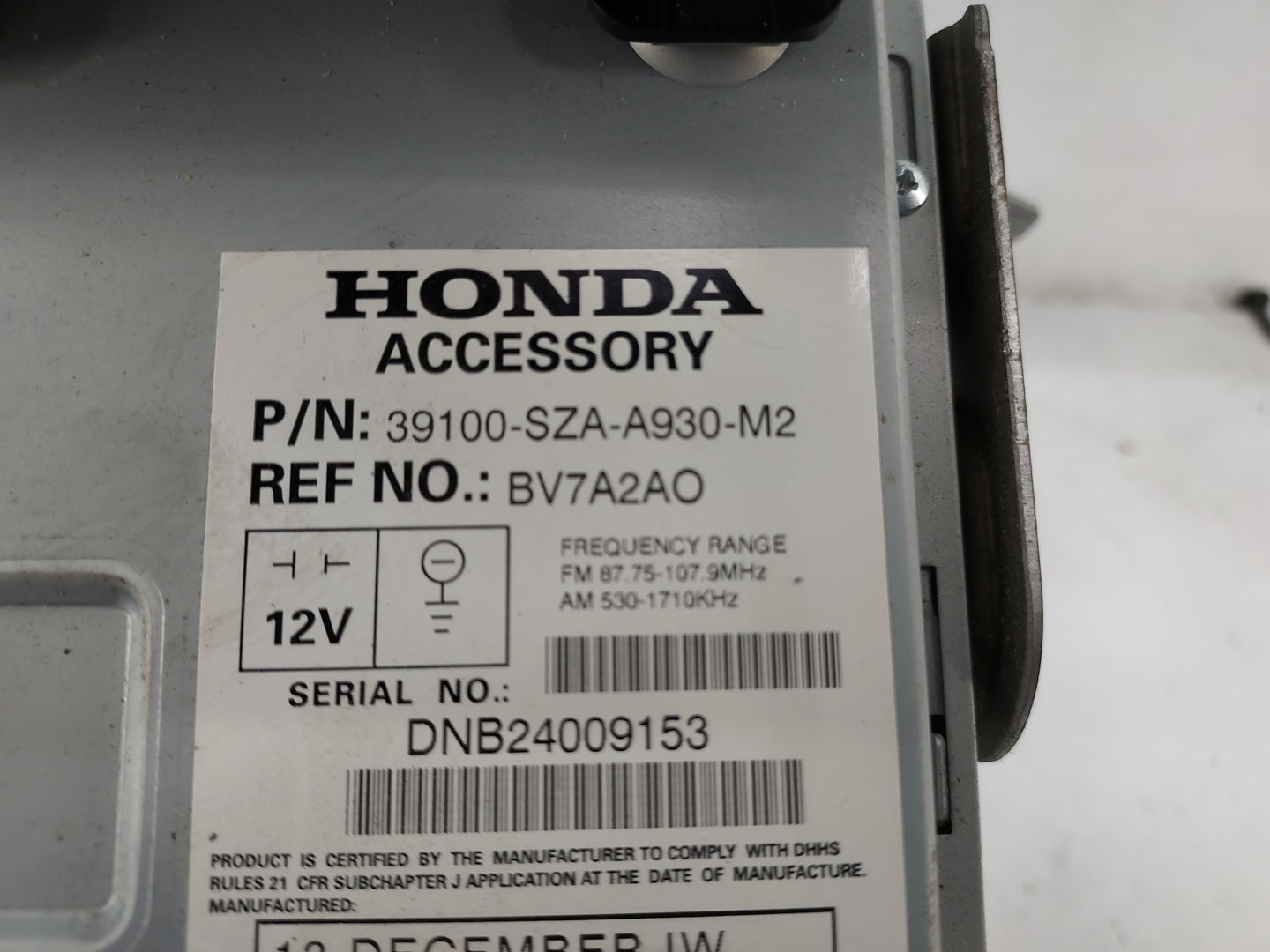 2013-2015 Honda Pilot Radio AM FM Cd Player Receiver Replacement P/N:39100-SZA-A930-M2 BV7A2AO Fits Fits 2013 2014 2015 OEM 