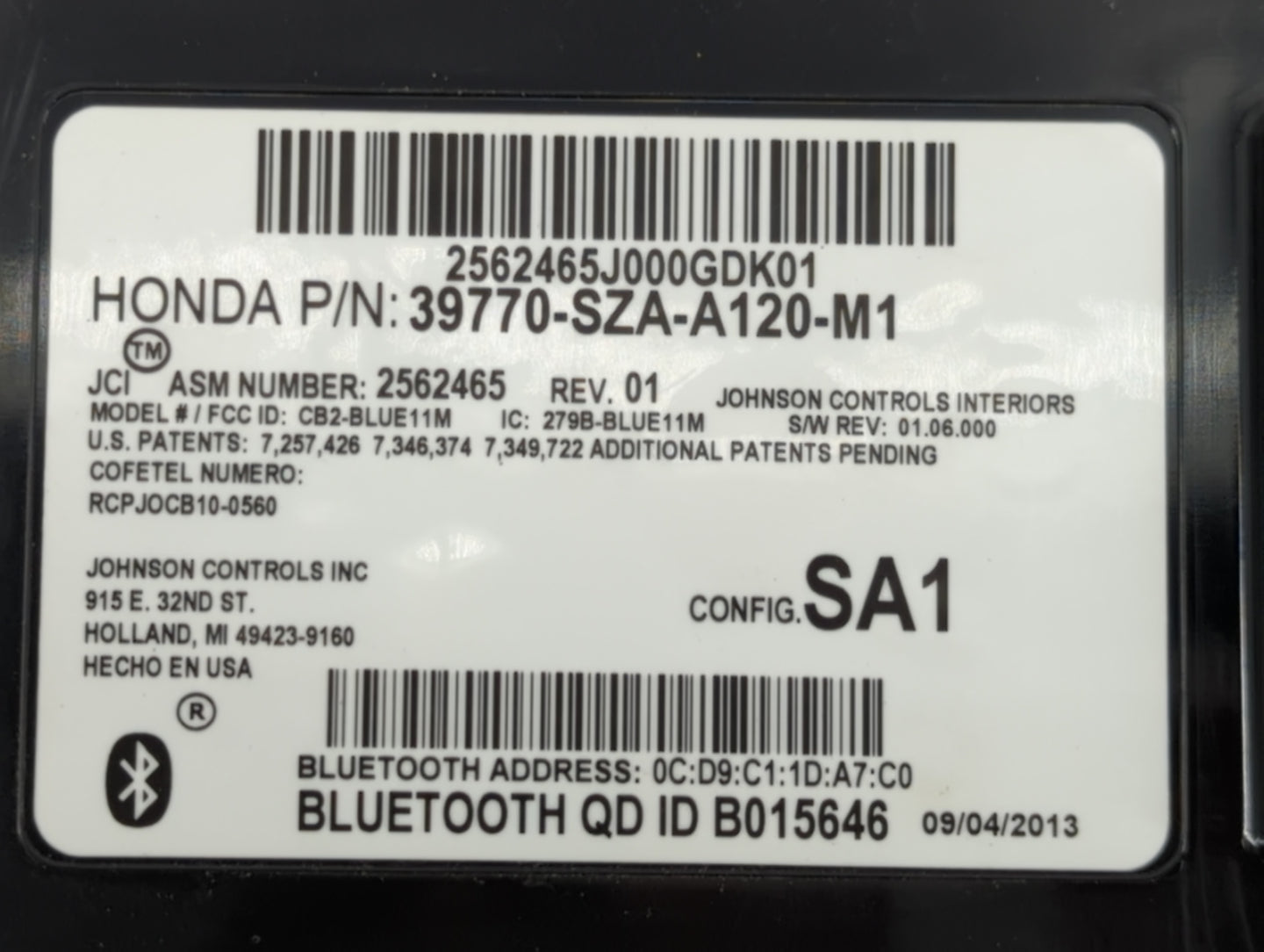 2014 Honda Pilot Chassis Control Module Ccm Bcm Body Control - Oemusedautoparts1.com